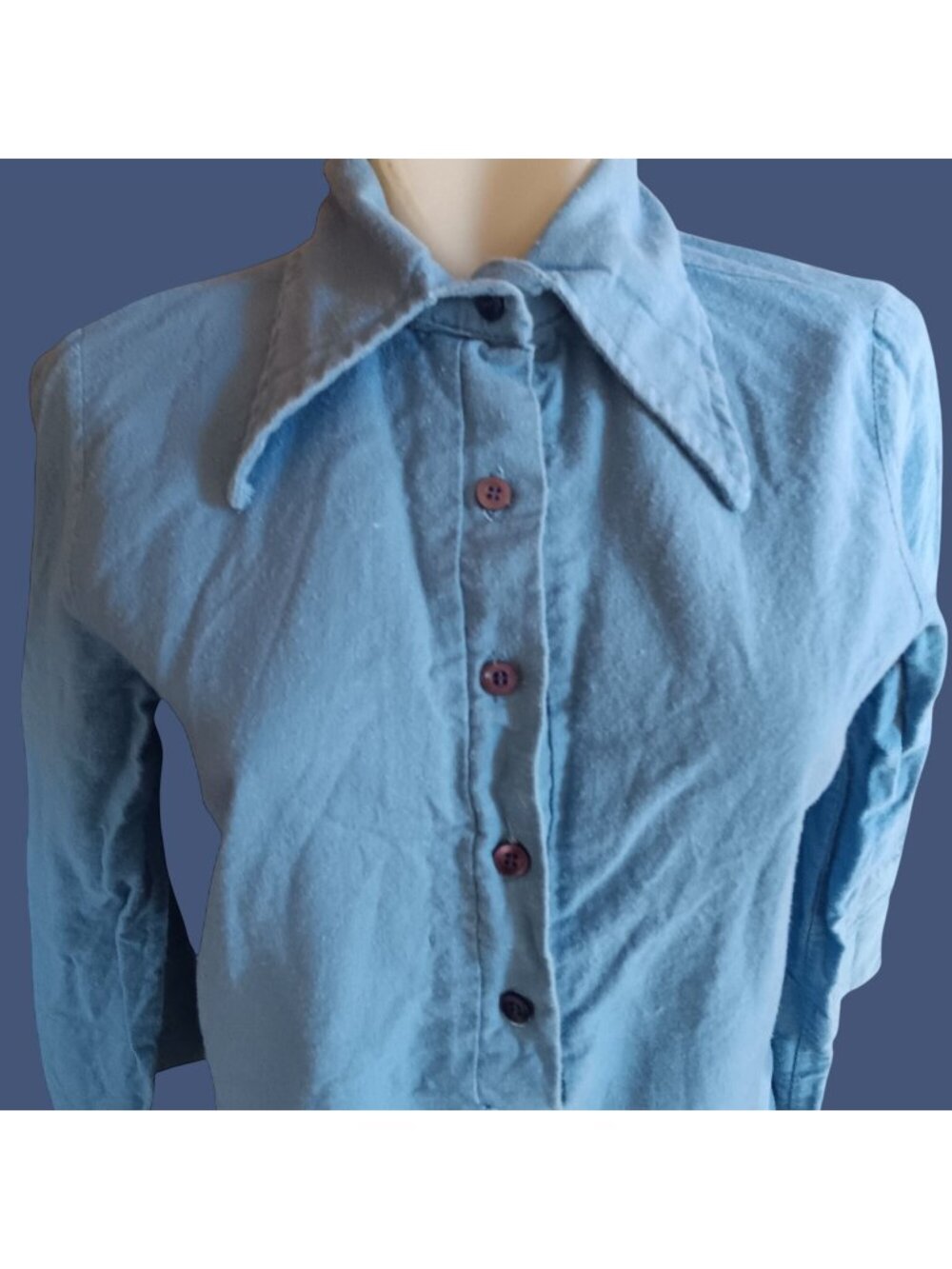 True Vintage Women's Medium Blouse 70's JCPenney Fashions Flannel Boho Pullover